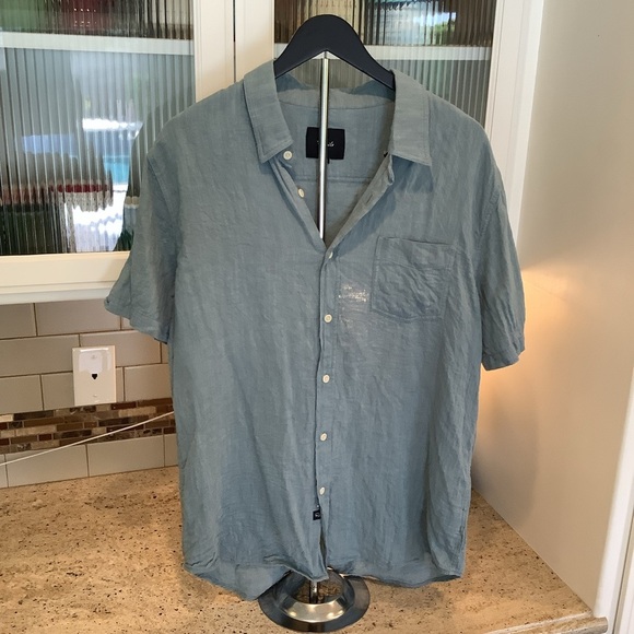Rails Men's Greenish Blue Cotton Shirt Size XL - Picture 2 of 8